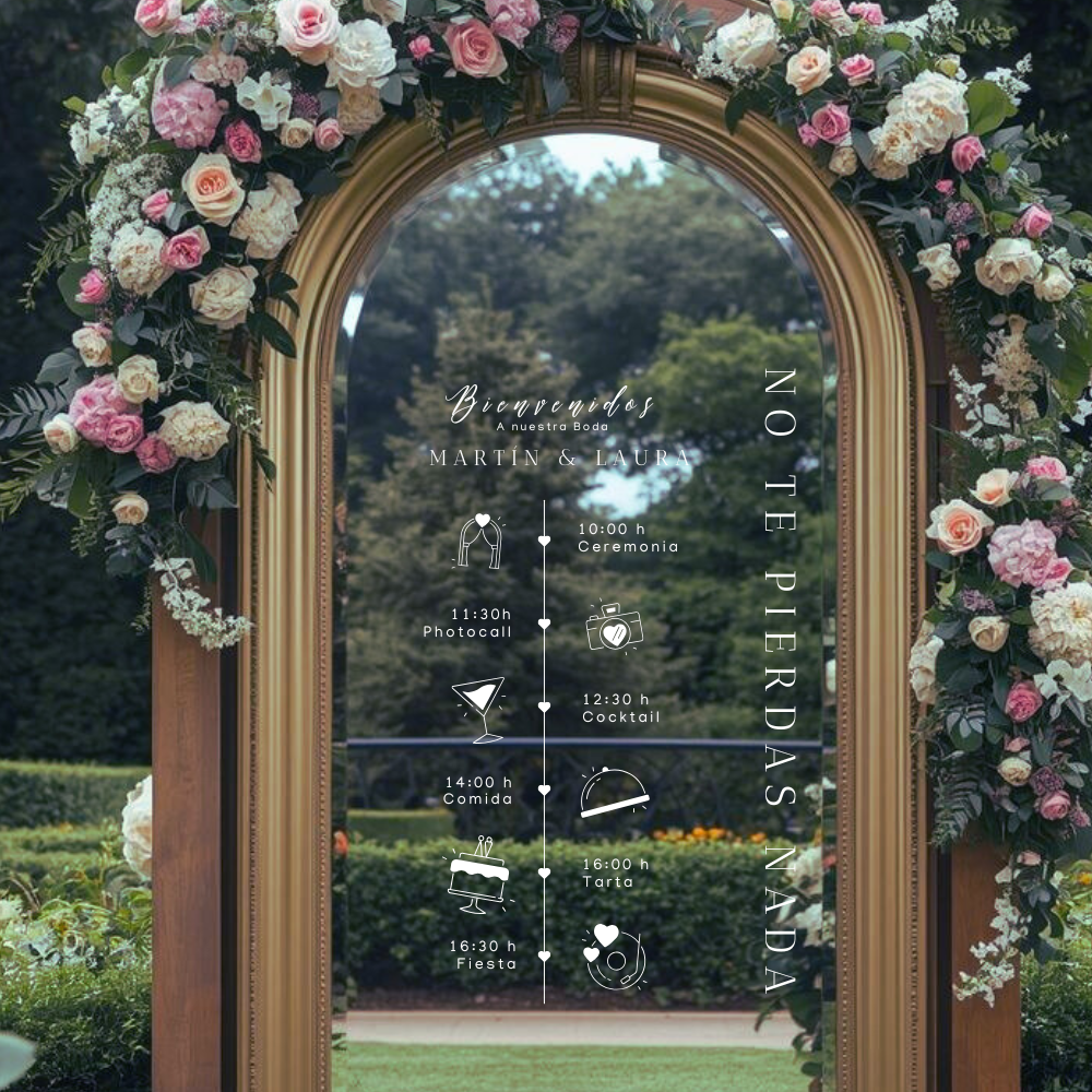 vinilo personalizado para espejo con planing