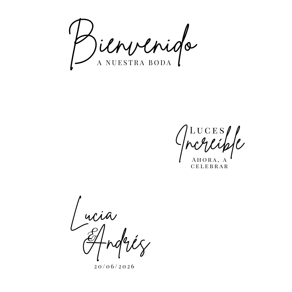 Vinilo personalizado para espejo como cartel de bienvenida en boda