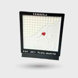 Mapa 3D Personalizado del Primer Encuentro – Recuerdo de San Valentín con Relieve, Marco y Soporte