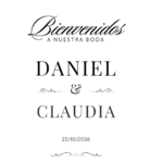 Vinilo blanco para espejo con frase personalizada para eventos