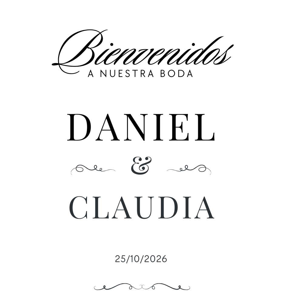 Vinilo blanco para espejo con frase personalizada para eventos